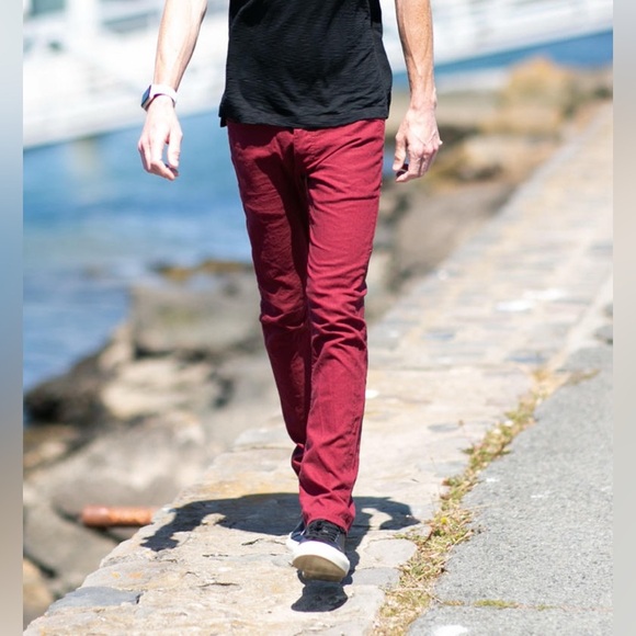 Gustin 594 Selvedge Twill Oxblood Denim Button Fly Skinny Jeans Size 32 - Picture 1 of 7